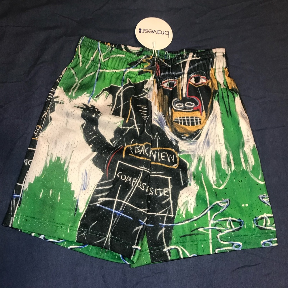 Bravest Studios Basquiat Portrait Shorts
Green size XS